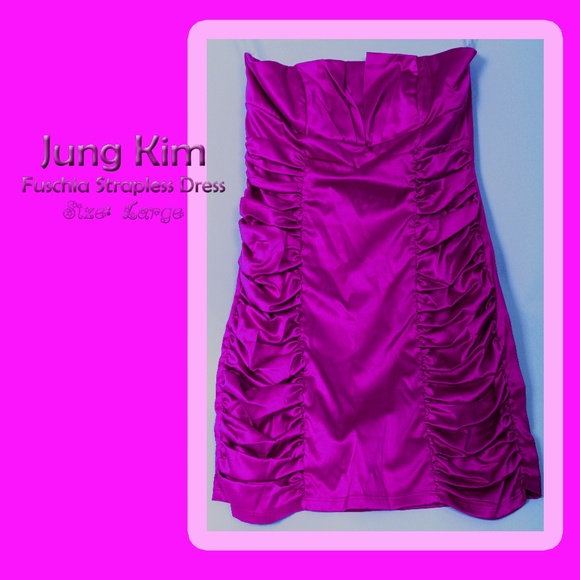 Jung Kim Dresses & Skirts - Sexy Fucshia Strapless Dress